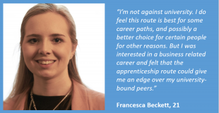 Francesca Beckett, 21 Chose An HR Apprenticeship Over Going To ...