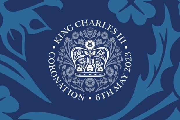 The coronation emblem of King Charles III.